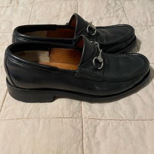 Vintage Gucci Loafers Black Lugsole Horsebit mens us 8 eu41